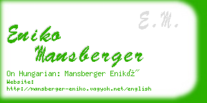 eniko mansberger business card